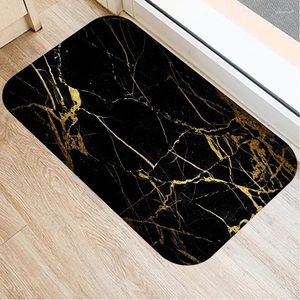 Carpets en marbre doré imprimé de cuisine de cuisine de cuisine de salle de bain paillasson de porte corail de porte de tapis pour plancher à l'intérieur du tapis anti-glip