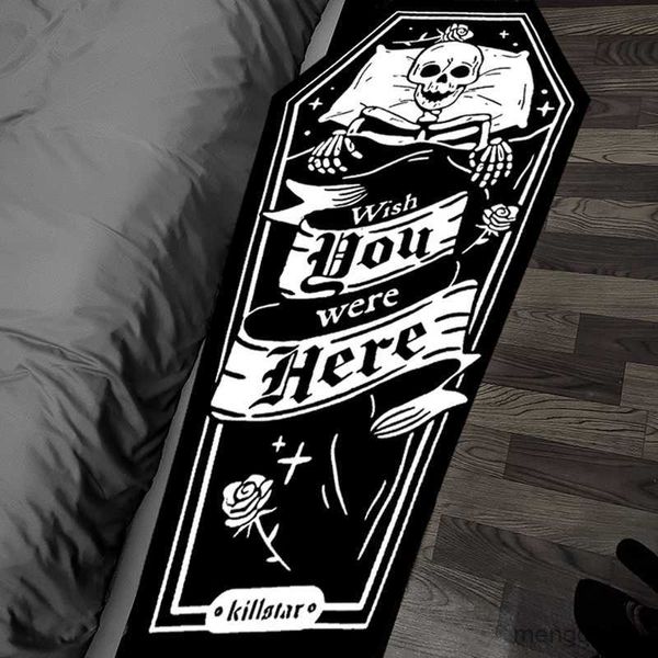 Tapis Gothique Demon Tapis Crânes Cross Floor Non-Slip Punk Area Tapis Maison Salle De Bains Chambre Tapis Décoration pour Killstar Halloween R230802