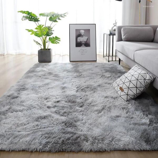 Carpets Gradient Carpet 2024 Mattes de zone de mode pour le salon chambre variée Soft confortable tapis modernes gris