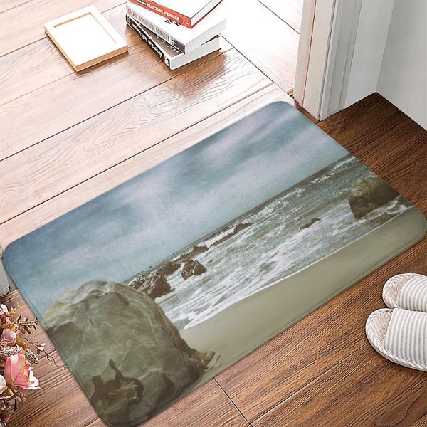 Tapis Gris Plage Tapis Salle De Bains Entrée Paillasson Bain Intérieur Tapis De Sol Tapis Absorbant Anti-dérapant Tapis De Cuisine Pour La Maison Tapis Décoratifs