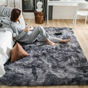 Tapis gris tapis pour salon tapis en peluche lit sol tapis moelleux antidérapant décor à la maison tapis doux velours enfants couverture 230923