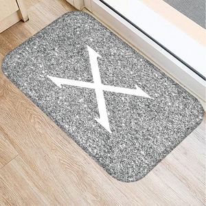 Tapis gris lettre paillasson antidérapant cuisine bain entrée porte tapis daim velours tapis coloré intérieur tapis de sol tapis décor à la maison 48248Carpe