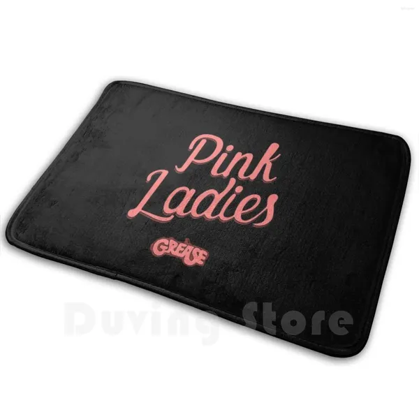 Alfombras Grease - Pink Ladies Mat Alfombra alfombra Anti -Slip Floor Mats Bedroom Music Musical Musical Retro Vintage Fanboy Classics Cinema