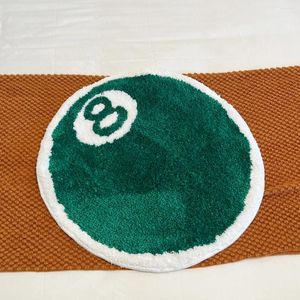 Tapis vert n ° 8 billard round tapis de tufting tapis molle moelle peluche à tasse tufted tapis de cuisine non glissée non glissée