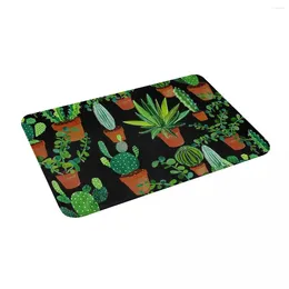 Tapijten groene potplant 24 "x 16" niet -slip absorberende traagschuim badmat voor huisdecor/keuken/binnenkomst/binnen/buiten/woonkamer