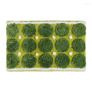 Tapijten groen vloerkleed shggy getuft tapijt zachte donzige vloer getextureerde rooster tapijten badkamermat niet-slip absorberend huis decoreren 40x60