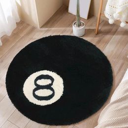 Carpets Halloween 8 Ball Raping intérieur Spooky Christmas Gift Accent Round Tufting Soft Horror Movie Mat Home Decoration Supplies