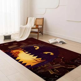 Carpets Halloween Atmosphère Style Style Faclettes Matière Rectangulaire Mat d'étage Entrée Salon Room de chambre Porte universelle