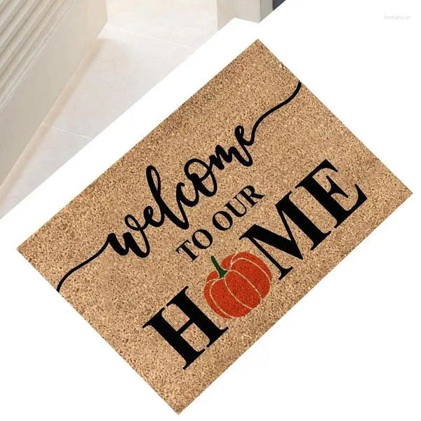 Carpets Halloween Mat de bienvenue Tislip Outdoor Fall Porte Pumpkin Chambre Entrée Poigle Home Halway For Doorword Bathroom