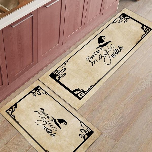 Tapis Halloween chapeau de sorcière tapis de cuisine anti-dérapant moderne petits tapis salon balcon tapis paillasson salle de bain tapis