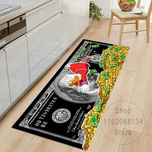 Tapis Hallwa paillasson Dollar argent motif salon tapis de sol décor à la maison cuisine tapis absorbant anti-dérapant tapis de salle de bain 230529