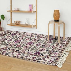 Carpets Tapis tissé à la main avec filet de style country américain fleurs de style imprimé chambre à coucher décor de cuisine