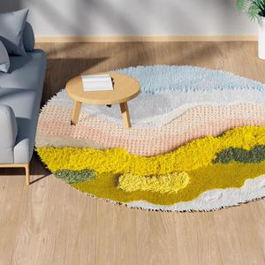Tapijten handgemaakte wol rond huis decor licht luxe woonkamer tapijt zachte beddeken dekenmeisjesgliggende mantelkamer kunst