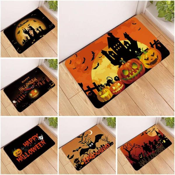 Tapis Happy Halloween citrouille fantôme paillasson paillasson tapis d'entrée tapis de maison salon salle de bain cuisine tapis de sol anti-dérapant