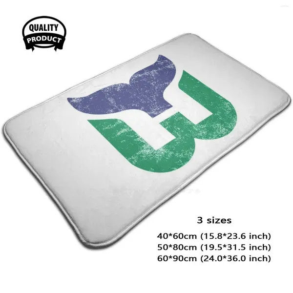 Carpets Hart Whalers Logo en détresse - Équipe de hockey défunt La baleine en laiton de porte confortable tapis de tapis de tapis de tapis de tapis