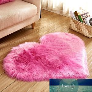 Tapis en forme de cœur en laine, Imitation peau de mouton, Faux Fu R, antidérapant, pour Chambre à coucher, Shaggy, décoration De Chambre # Y7