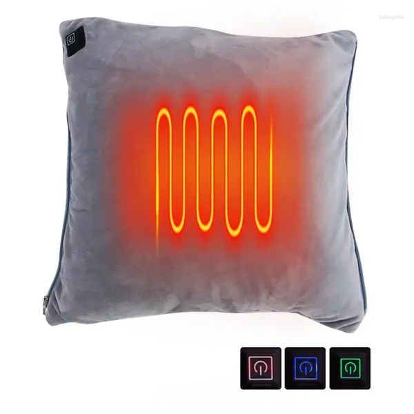 Alfombras de almohada calentada de almohada de almohada de almohada productos para el hogar calentador de calefacción a mano cojín de asiento de soporte lumbar