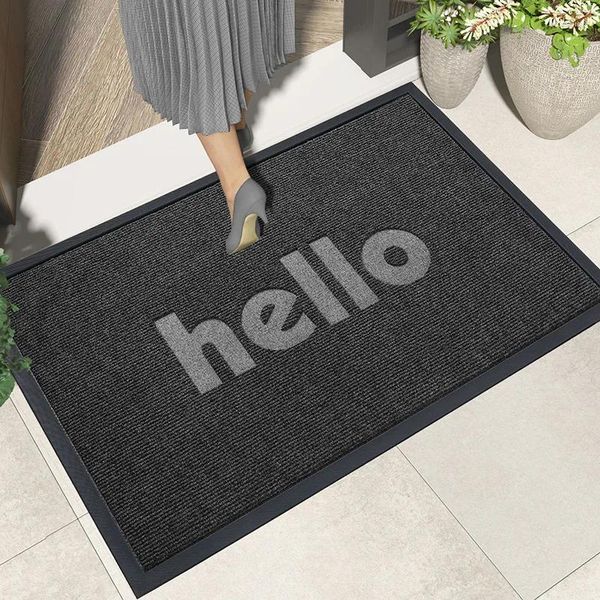 Carpets Hello-Absorbent Door Mat Entrance Anti-Slip Mall El Home Decoration Welcome Rugs Nordic Style