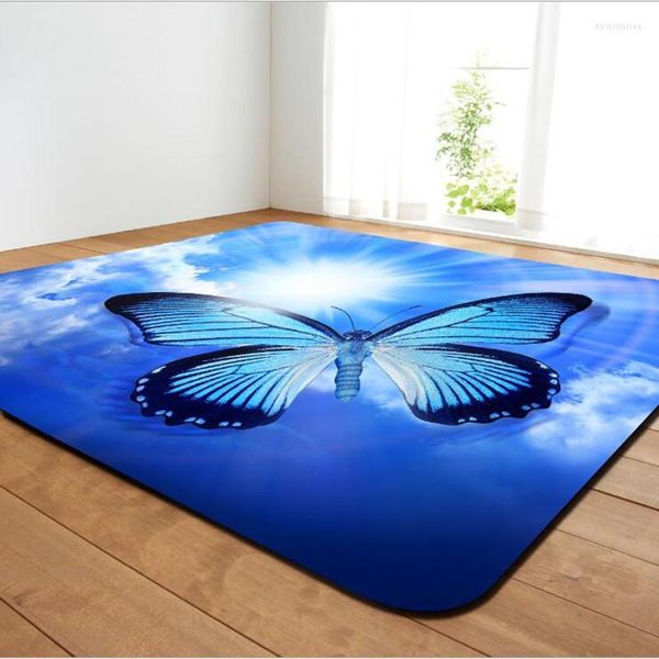 Tapis haute définition papillon peinture tapis et pour salon décor à la maison anti-dérapant chaud chambre tapis de sol Rectangle
