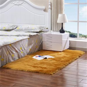 Tapijten high-end wit pluche tapijt dikke schapenvacht kinder slaapkamer deken erkas kussen bedmijn mat antislip tapijt
