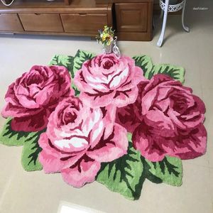Tapijten van hoge kwaliteit vier rozen 3d handgemaakte tapijt badkamer toilet antiskid vloermat/tapijten voor woonkamer slaapkamer luxery tapijten