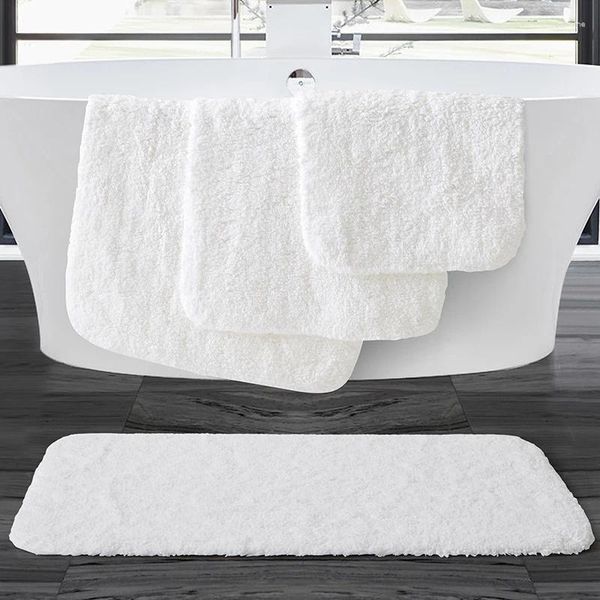 Tapis de haute qualité de salle de bain blanc tapis de salle de bain doux coton plancher non glipt très absorbant baignoire lavable pour la baignoire pour le textile de la maison el