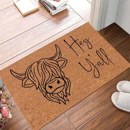 Tapijten Highland Cow Deurmat Tapijt Voordeur Welkom Mat Antislip Vloermatten Entree Tapijt Voor Woonkamer Keuken Slaapkamer 40x60cm