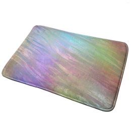 Alfombras Holográfica Hoja de cristal de neón Puerta de entrada Alfombra de baño Alfombra de baño Gasa Satén Organza Sheer Sheen Material brillante Pastel Suave