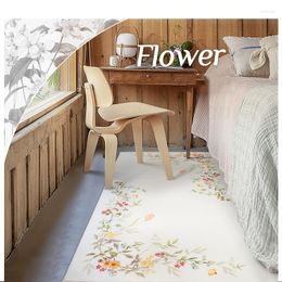 Tapis maison chambre à côté du lit fleur tapis de vestiaire moelleux pour Tatami tapis de baie vitrée salon entrée tapis de porte antidérapants