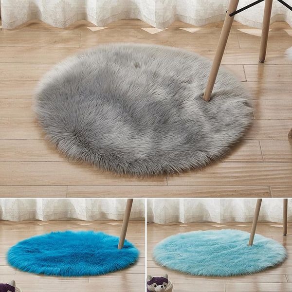 Tapis Accueil Chevet Solide Couleur Tapis Doux Laine Salon Table Basse Fenêtre Flottante Coussin Canapé Yoga Tapis En Peluche Artificielle