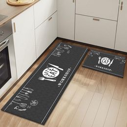 Tapijten thuis cartoon keukengerei keukenmatten niet slip ingang deurmat tapijt absorberende vloerkleden voor badkamer tapijt anti -vermoeidheid set