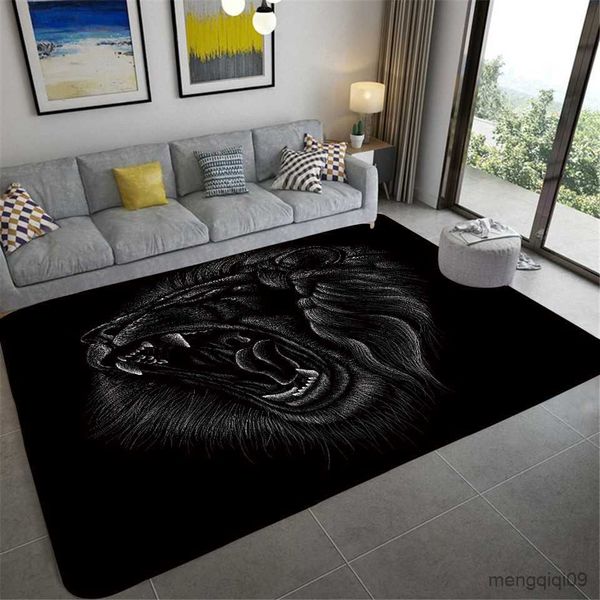 Alfombras decoración del hogar 3D gato/Tigre/Calavera Alfombra sala De estar dormitorio hogar moda piso alfombra Kichen Mat Tapis De Chambre Alfombra R230720