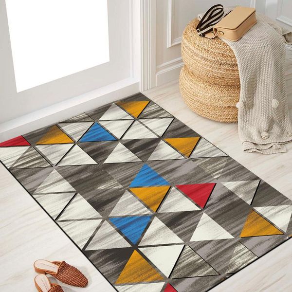 Tapis décor à la maison tapis Europe bref géométrique rayures tapis salon pour chambre canapé Table basse tapis de sol doux enfants Tatami