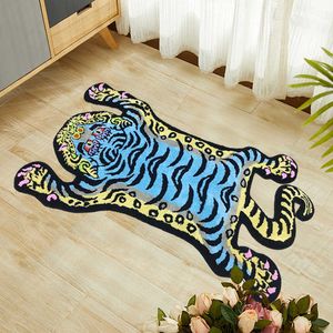 Tapis Décor À La Maison Tibétain Tigre Tapis À La Main Tufté Forme De Tigre Tapis Tapis De Sol Antidérapant Absorbant Salle De Bains Tapis Salon Tapis R230717