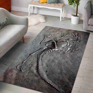 Tapis Décoration de la maison 3D Tapis de sol Dinosaur Fossil Art Tapis Premium Carré Feutre Antidérapant Grand Tapis Salon Chambre d'enfant R230731