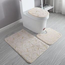 Tapis Accueil Salon Salle de bain Tapis de toilette Ensemble Tapis antidérapant imprimé doré Chambre à coucher Douche Baignoire