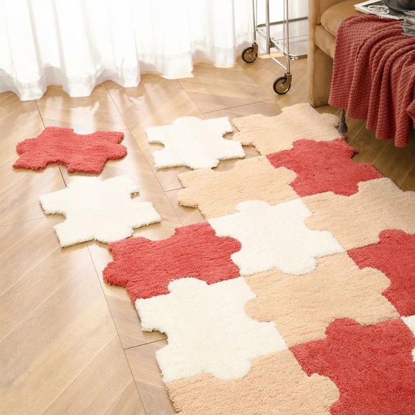 Alfombras empalmante de empalme superficie de felpa decoración simple alfombra de piso completo
