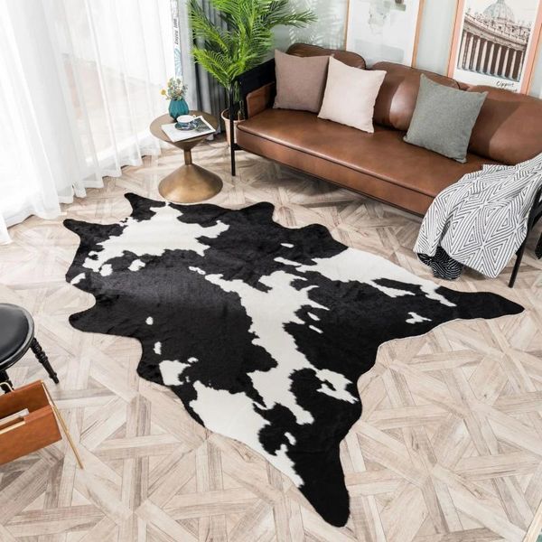 Carpets Style Habile Big Black Cow Small Simulation Cover Couverture Couade de chambre