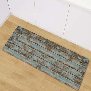 Tapis Honlaker Vintage Planche Longue Tapis Flanelle Absorbant Antidérapant Tapis De Cuisine Porte D'entrée Salon Table Basse Sol