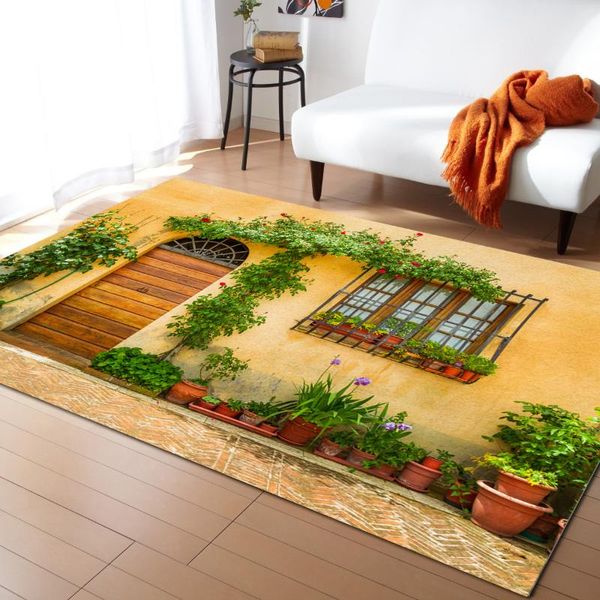 Tapis Maison Fleur Jardin Fleurs Imprimé Tapis De Sol Porte Tapis Salon Tapis Enfants Tapis Salon Chambre Moderne Décoration De La MaisonTapis De Voiture