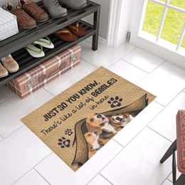 Tapijten hxpets honden vloeren matten 3D -afbeeldingen, zodat je weet dat er veel beagles is in Here portier grappige mat