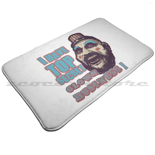 Tapis De Souris J'ai des affaires top secrètes de clown !Tapis de porte antidérapant à absorption d'eau douce, tapis d'horreur du capitaine Spaulding, maison de 1000 cadavres