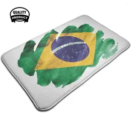 Tapijten Ik hou van Brazilië voor Braziliaans - Amerikaanse en nationale vlag Soft House Family Anti -Slip Mat Tapijt Tapijt Dag