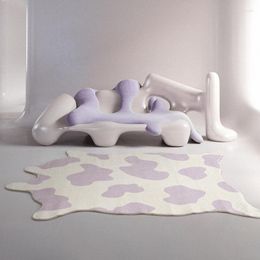 Alfombras IG para dormitorio femenino, alfombra decorativa de área grande, diseño Irregular, Color claro de vaca, alfombras para sala de estar, alfombra suave y esponjosa para niños