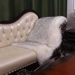 Tapis imiter laine tapis coussin Manta De Pelo Para Cadeira cheveux couverture chaise canapé blanc Long tapis fourrure housse de siège