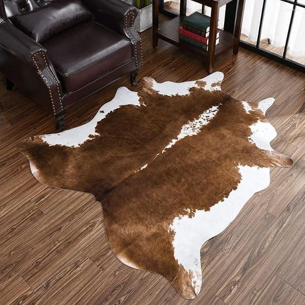 Tapis Imitation cuir de vache tapis décor de chambre tapis Style industriel pour vivre tapis modernes chambre tapis de sol