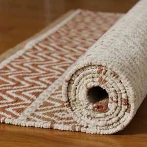 Carpets Tapis tissé à main en lin en coton importé pour chambre à coucher de chevet de couches longs couleurs doux nordique nordique machine lavable