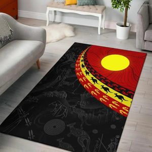 Tapis drapeau autochtone cercle point peinture 3D zone d'impression tapis chambre tapis sol anti-dérapant tapis décoration de la maison thème salon