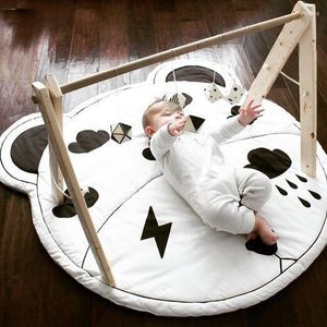 Tapijten baby geboren peuter baby cartoon spelen mat kinderen kruipen tapijt kids gym activiteiten gooien ronde wolken