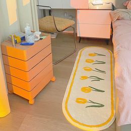 Tapijten Ins Fluffy Soft Slaapkamer Tapijt Schattige kinderen Bedkap Kinderkamer Non-slip Babymates Lange woonkamer Matten Alfombra 230511